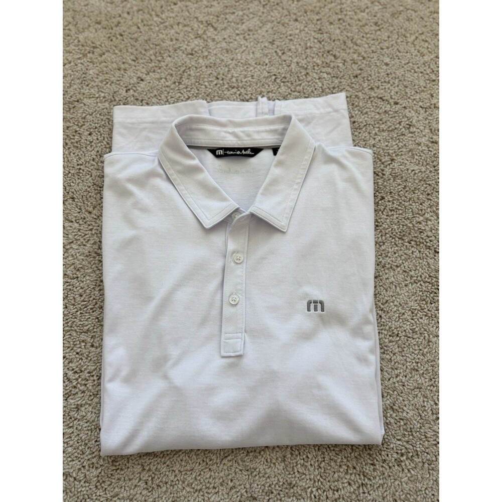 Travis Mathew Zinna Polo Golf Shirt Mens XL White BRANDED Outdoors Casual Travel
